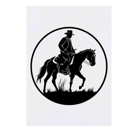 'Cowboy Riding Horse ' Temporary Tattoo - Water Resistant, Skin-Safe, Non-Toxic Transfer (TO00073357)