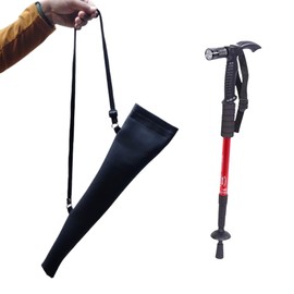 Walking Trekking Poles Adjustable Anti-Shock Ultra Portable Hiking Sticks for Camping/Climbing/Backpacking (Red with cover)