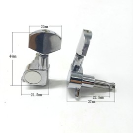 Guitar String Tuning Pegs 3R 3L Guitar Palette Mechanical Buttons Tuner with Sockets and Screws for Electric or Acoustic Guitar (Silver)