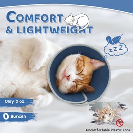 GoGoPaw Cat Cone Collar Soft to Stop Licking, Adjustable, Foldable Lightweight Kitten Cones After Surgery Recovery for Cats & Kittens, Cat Cone Alternative (Solid Blue, S)