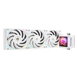 Thermalright Elite Vision 360 ARGB White AIO CPU Liquid Cooler,IPS LCD Screen with 320*320 Resolution,for AM4/AM5/Intel LGA1700/1851,’2.73 inch’Magnet-Absorbent LCD Screen for Images,White PC Cooling