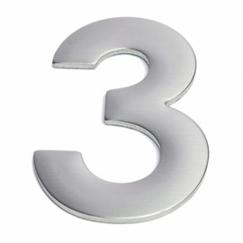Romak SNN03 Stainless Steel Numeral Stick On, Number 3, 75 mm Size