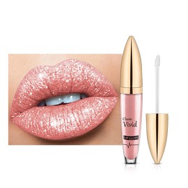 EUBUY lápiz Labial líquido, Mate a Brillo Diamante Brillante Brillo de Labios, Impermeable De Larga duración Color de Labios líquido para Mujeres y niñas, 5ml