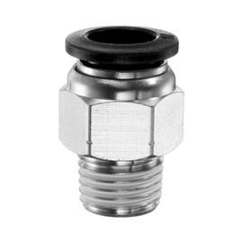 QUARKZMAN Push to Connect Fitting 10 mm Tube OD x 1/4 Inch NPT Thread Male Straight Quick Connector Copper Air Line Hose Fittings for Industry Air System PC10-N02, Black