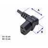 DINIC Power Cable CEE 7/7 to C13 90 Degree Angled