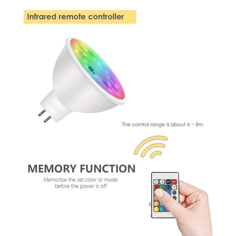 Noobibaba MR16 Color Changing LED Bulbs, MR16 LED Bulbs 4W