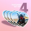 Vinyl Heart Stickers (Set of 4) 10cm - Red Motorbike