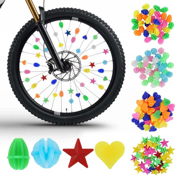 FAMCUCHE Pack of 144 Colourful Bicycle Spoke Reflectors, Waterproof Spoke Reflectors Bicycle Children, Reflectors Children's Bicycle, Bicycle Spoke Clips, for a Wide Range of Bicycles