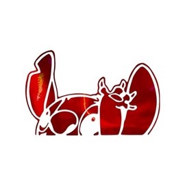 Stitch Waving Decal Vinyl Sticker Auto Car Truck Wall Laptop | Red Holographic | 5.5" x 3"