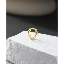 Jewseen Cartilage Earring 20g Tragus Circle Earring Gold Septum Ring 925 Sterling Silver Sliver Nose Earrings Conche 10mm