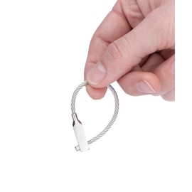 TROIKA Loop Key Ring Holder Super Safe Super Minimalist High-Quality Key Ring Wire Stainless Steel Keyring with Screw Lock Cute Gift Packaging Original, silver