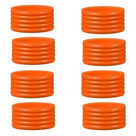 Good Elasticity 8 Pcs Orange Tennis Racket/Pickleball Paddles/Squash Silicone Ring Racket Grip Bands Rubber Ring,Grip Finishing Ring/Racquet Grips Overgrip (8pcs Orange)