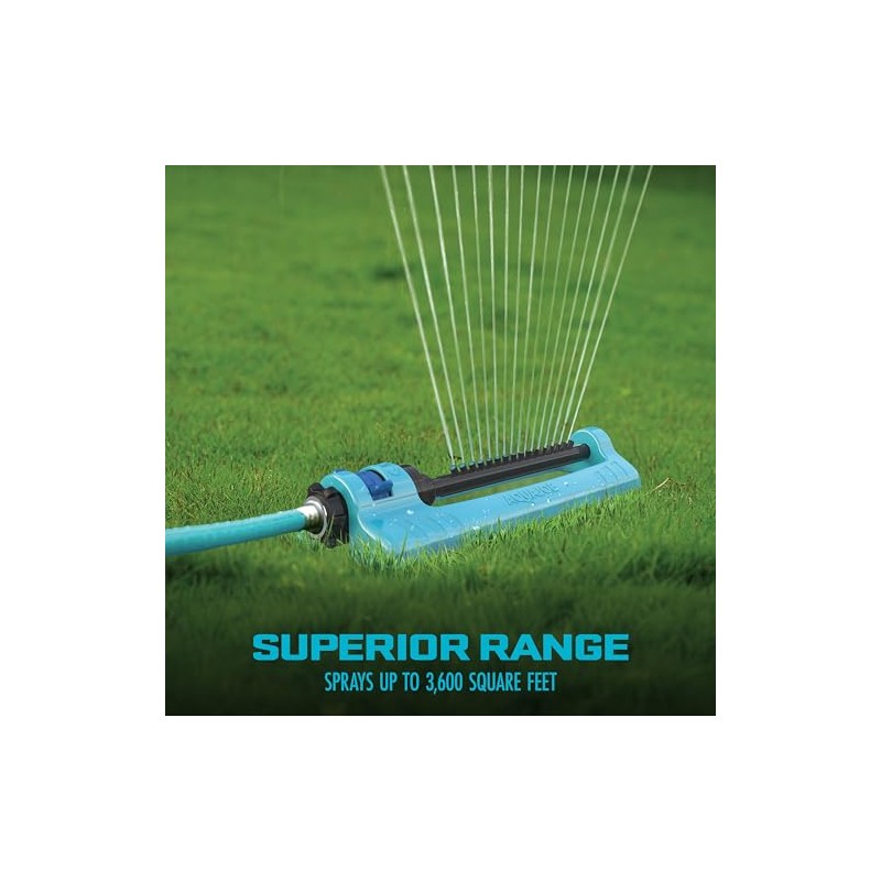 Aqua Joe Oscillating Sprinkler with Adjustable Spray Coverage