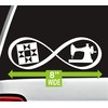 Sewing Machine Love Quilting Decal Sticker Set for Car Window