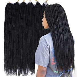 Palace hair 6Pack/LOT Senegalese Twist Crochet Hair Braids Small Easy Twist Crochet Braiding Hair 2S Senegalese Twists 14 inch 18inch 24inch 30strands/pack Hairstyles For Black Women color (14inch, 1)