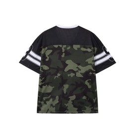 Plameil Mens Jersey Y2k Tops Women Oversized Tshirts Graphic Tees V Neck Camo Baggy Shirts Fashion Vintage Clothes (Camo, M)