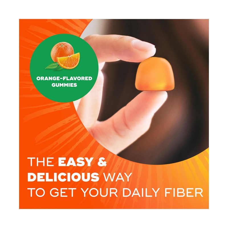 Metamucil Fiber Gummies for Adults, No Sugar Added Orange Flavor,