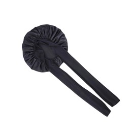 Satin Bonnet for Women and Girls, Double-Sided Silk Hair Wrap for Sleeping, Night Sleep Cap with Elastic Band, Hair Care Head Cover Hat for Long, Curly, Straight Hair (Black)