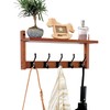 Exper City Coat Rack Wall Mount with Shelf, 17IN Wooden