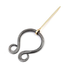 Armory Replicas™ Unique Hand-Forged Damascus Steel Brooch Head with Brass Pin | 2" x 1.5" | Durable & Versatile for Everyday Wear, Medieval Reenactments, and Renaissance Festivals