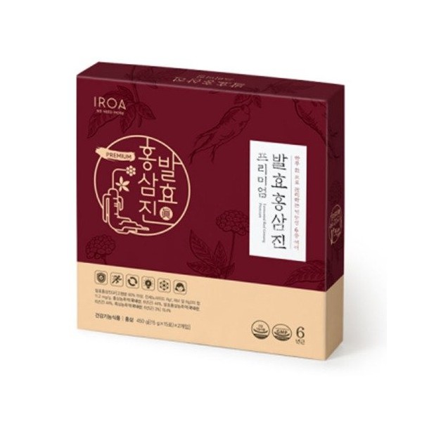 Fermented Red Ginseng Premium 15g x 30 packets - 6-year-old red ginseng sticks / 발효홍삼진 프리미엄 15g x 30포 - 6년근 홍삼 스틱