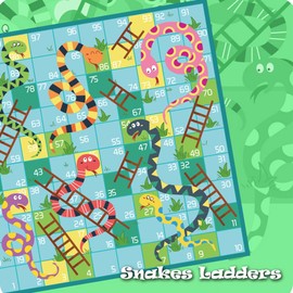 KOKOSUN Magnetic Folding Snakes and Ladders Board Game Mini Set -7.9″, Family Fun Game Toys for Kids(Rounded Corner)