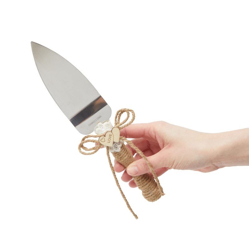 4 Piece Rustic-Style Wedding Cake Knife and Server Set with