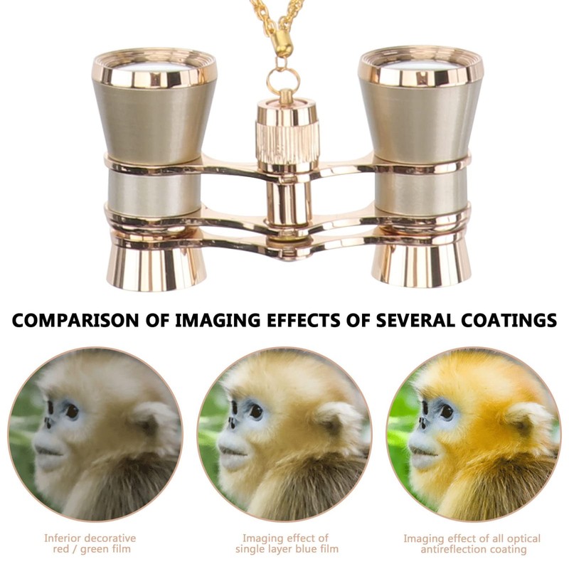 Opera Glasses, 3X25 Theater Glasses with Necklace Retro Theater Binocular