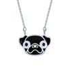 Katy Craig, Sterling Silver Pug Necklace, Black, Dog Lovers