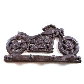 Cast Iron Motorcycle Themed Hook Rack