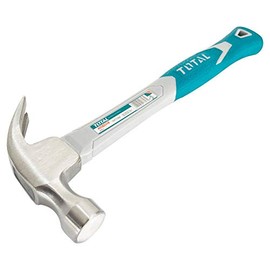 IUSA, Martillo de uña curva TOTAL, 16 oz, Para extraer clavos, puntillas o tuercas, Para uso en hogar o construcción, Mango antiderrapante de fibra...