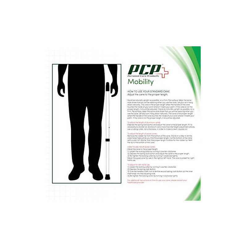 PCP Solid Ash Wood Cane, Round Handle, Crook Style, Walking