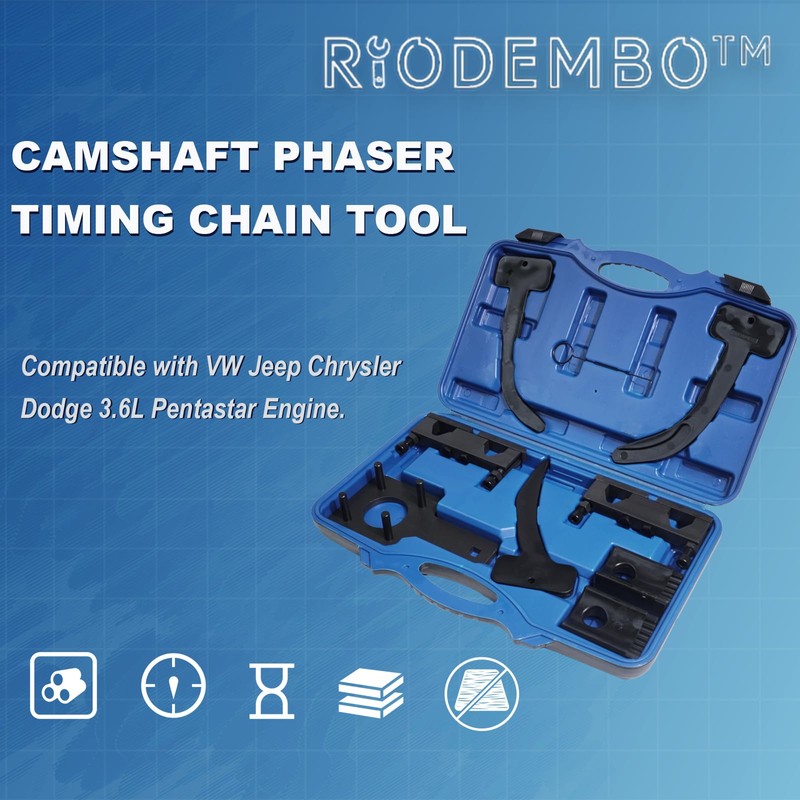 RIODEMBO Camshaft Phaser Timing Chain Tool, Crankshaft Pulley Wrench Compatible