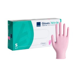 Abena Pink Gloves Nitrile, Size Small, Pack of 50 Pair, Multipurpose Latex Free Gloves can be used as Medical gloves, Hair Dye Gloves, Food Safe Gloves and more.