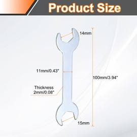 HARFINGTON 5pcs Double Open End Thin Wrench 14mm x 15mm Metric Super Thin Small Flat Head Wrench Galvanizing Open Ended Spanner for Automotive Repair Furniture Assembly