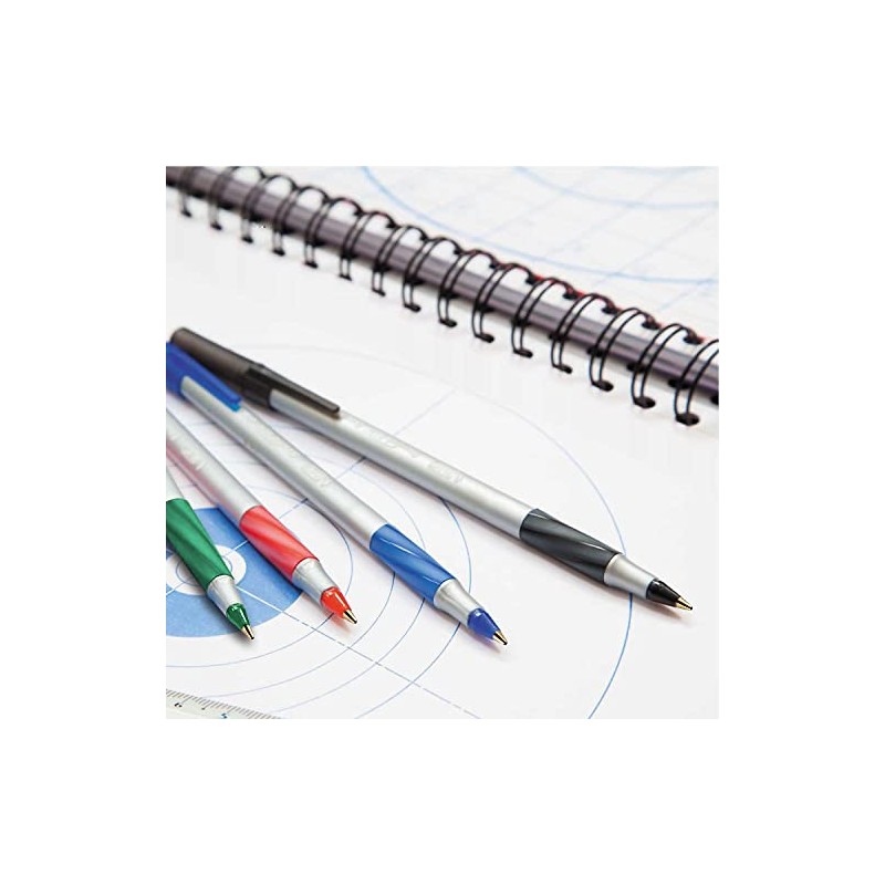BIC 395892 Round Stic Grip Xtra Comfort Ballpoint Pens Fine