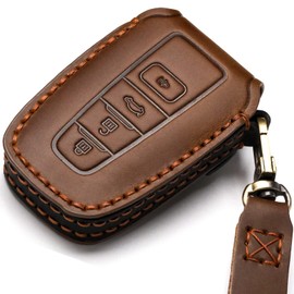 LYGKMU Car Key Fob Cover for Toyota Keyless Remote Control RAV4 Camry Corolla Avalon Tacoma Highlander Tundra, An-brown