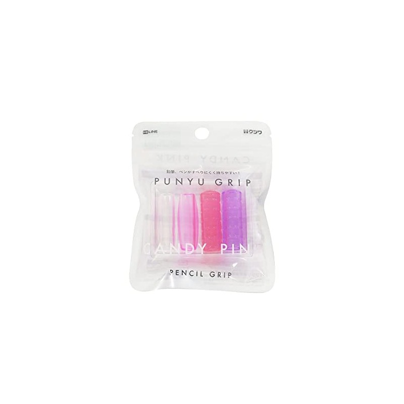 Kutsuwa HiLiNE Punu Grip Pencil Grip, Candy, Pack of 4