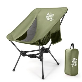 AuraroTrail Triangle Base Folding Camping Chair for Adults, Lightweight Outdoor Lawn Chair with Carrying Bag, Perfect for Hiking Gear, Picnics and Traveling - Durable Small Folding Chair (Green)