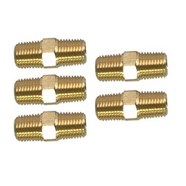 Generic Brass Pipe Fittings,1/4" Male x 1/4" Male NPT Hex Nipple (Pack of 5).