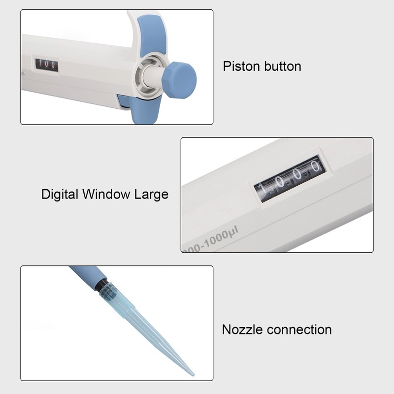 200 to 1000ul Digital Pipette High Accuracy Large Capacity Suction