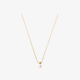 Gold&Deer 14KGP Mellow Pebble Pearl Necklace White Gold / 골드앤디어 14KGP 멜로우 패블 진주 목걸이 화이트골드