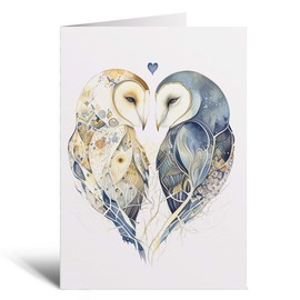 Postcard Prints - Anniversary Card For Husband Card for Him Anniversary Card For Wife Owl Anniversary Card For Couple Engagement Card For Couple Wedding Card
