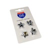 Set of 4 Valve Caps Star Silver for Car and