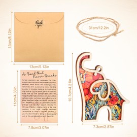 Elephant Ornament for Women Friends, 4.21x2.87in Elephant Ornaments with Story Card Sisterhood Gifts for Women Tribe Friendship Decor for Best Sister Friend (Flower Style)