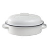 Webake Enameled Roasting Pan with Lid, Covered Roaster Pan Oval