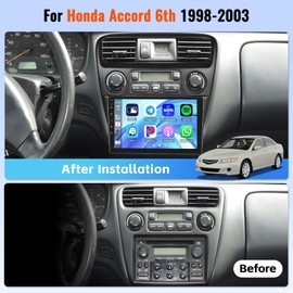Realdio 2+64GB Android 15 Car Stereo for Honda Accord 6th 1998-2003 with Wireless CarPlay Android Auto, 9" Touchscreen Car Radio for Accord 6th with GPS WiFi Bluetooth FM/RDS EQ 26UI Backup Camera MIC