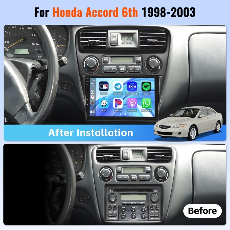 Realdio 2+64GB Android 15 Car Stereo for Honda Accord 6th