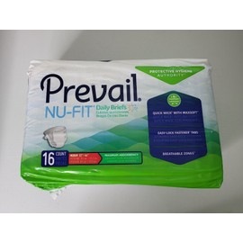 Prevail Nu-Fit Incontinence Brief M Breathable Maximum 16 Ct