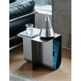 Modern Stainless Steel Side Table,Minimalist Storage Coffee Table(Silver)